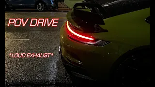 Porsche 992 GT3 Manual FULL THROTTLE Night drive POV (4K)