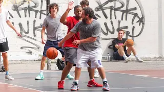 Timothée Chalamet and Adam Sandler Play Basketball in NYC 7.20.23