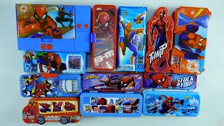 Ultimate Collection of Spiderman  Sharpners, Erasers, Pens, Car, Spiderman Pencil Box Unboxing