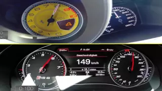 (2014) Audi RS6 Avant (560hp) VS Ferrari 458 Italia (570hp) - Acceleration 0-280 Km/h HD 2016