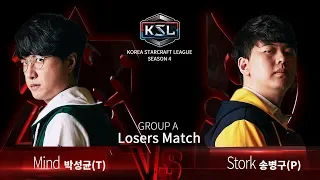 Mind vs Stork TvP - Ro16 Group A Elimination - KSL Season 4 - StarCraft: Remastered