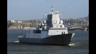 ROYAL NORWEGIAN NAVY HNoMS OTTO SVERDRUP F312 ENTERS DEVONPORT NAVAL BASE - 29th January 2021