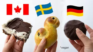 Testing Holiday Treats from different Countries (Germany, Canada, Portugal, Sweden...) *vegan*