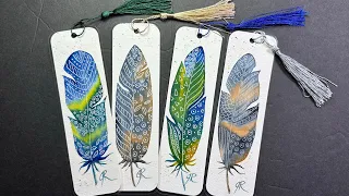 Create a Patterned Feather Bookmark with Watercolours!