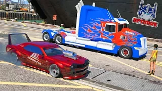 6STR BRAVADO GAUNTLET CUSTOM Vs OPTIMUS Prime / GTA 5 DODGE CHALLENGER Mods