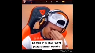 NOBRU  cries after losing the title of best free fire player 😖😖