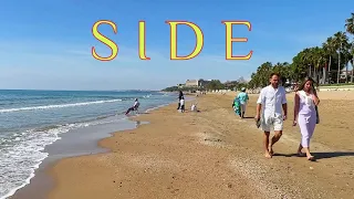 🇹🇷 SIDE PROMENADE & Beach / March in TÜRKIYE  #turkey #side #beach #antalya