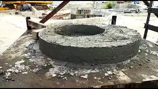 Только что отформованные бетонные кольца с фаской (ЕВРО-КОЛЬЦА)  ВИБРОПРЕССОМ nbmecostroy.kz  Алматы