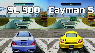 NFS Most Wanted: Mercedes SL 500 vs Porsche Cayman S - Drag Race