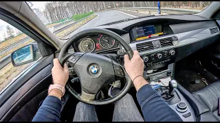 2007 BMW 5 E61[520d 163HP] |0-100| POV Test Drive #1581 Joe Black