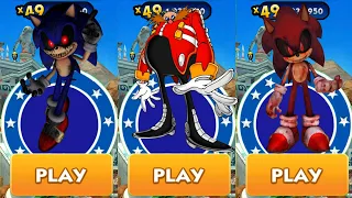 Sonic Dash - Red Sonic.EXE vs Dr. Eggman Boss Fight vs Sonic.EXE vs All Characters Unlocked