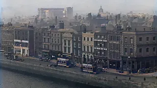 Footage of Dublin in 1915 - (Enhanced Resolution + Color + sound)