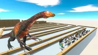 Escape From Alien Therizinosaurus - Last Survivor - Zigzag Course | Animal Revolt Battle Simulator