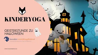 Kinderyoga während der Geisterstunde, gruseliges Yoga für Kinder zu Halloween