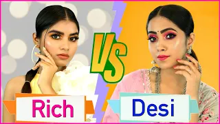 Rich vs Desi Makeup Look | Step By Step for Beginners | Anaysa