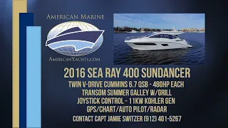 SOLD - 2016 40' Sea Ray 400 Sundancer HD By American Marine Yachts