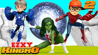 Infinity War Ironman vs Spider & Shehulk Protect Long Legs Baby - Scary Teacher 3D Hero Touching