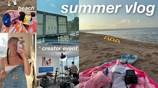 SUMMER VLOG: beach, creator event, grwm, hauls, and more!