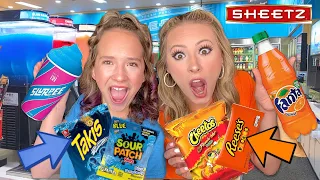 EATING ONLY ONE COLOR GAS STATION FOOD FOR 24 HOURS — BLUE 🫐💙 & ORANGE 🍊🧡