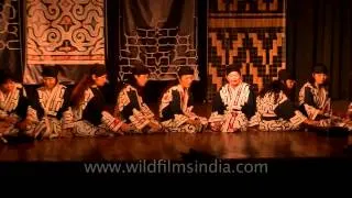 Traditional Ainu dance India tour performance - Upopo (sitting dance)