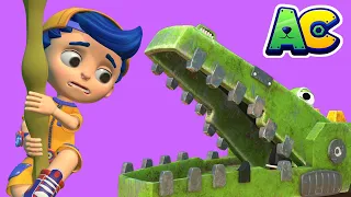 AnimaCars - Lerne Zähne putzen mit dem Krokodil!  Kinder Zeichentrickfilme mit Fahrzeugen und Tieren