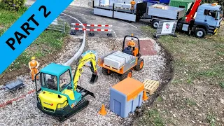 Road construction, Curb and drainage, RC Excavator Yanmar B37V, MAN Palfinger. RC scale. Part 2