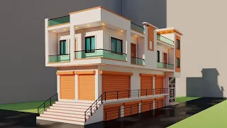 800 Sqft Besment Shop With House Design,20x40 dukan or makan ka naksha,3D Makan Ka Naksha