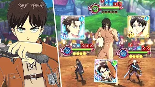 TATAKAE!!! FULL TITAN EREN TEAM IN THE SEVEN DEADLY SINS GRAND CROSS PVP! DONT LET MIKASA SEE THIS!