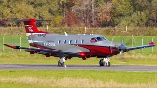 Pilatus PC-12 NG ✈ BySky from Belarus Take-Off at Bern