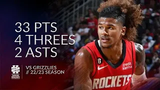 Jalen Green 33 pts 4 threes 2 asts vs Grizzlies 22/23 season