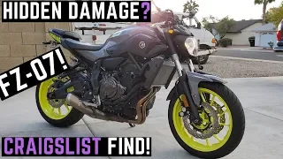 Buying Used Yamaha FZ07 on Craigslist: 0 - 60 mph, Test Ride, Review, First Impressions FZ-07 2016