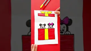 Surprise box 🎁 mickey mouse and minnie mouse 🎀 #art #minniemouse #drawing