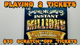 INSTANT MILLIONS  !! TWO TICKETS !!  $30 MAINE scratch off tickets