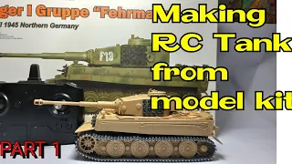 How to RC Tank Conversion from model kits 1/35 Tiger 1 Gruppe "Fehrmann" RFM rye field model Part 1