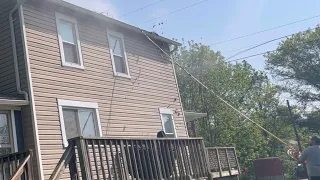 DIY Clean High Gutters from the ground with a pressure washer.  NO LADDER!