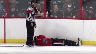 Clarke MacArthur gets nailed in practice (Ends with big fight)