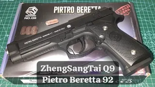 Review Airsoftspring Q9 ZhengSangTai Pietro Beretta 92fs #gun #unboxing #review #viral #airsoft #fyp