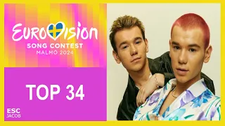 Eurovision 2024 : My TOP 34 Song (So Far)(10.03.2024) New: 🇦🇺🇦🇹🇧🇪🇭🇷🇨🇾🇬🇷🇳🇱🇮🇸🇮🇱🇵🇹🇸🇲🇷🇸🇸🇪🇨🇭🇬🇧