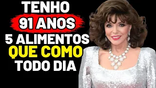 Joan Collins (91 anos) Eu Como ISSO Todos os Dia e Não Envelheço | 5 Alimentos anti envelhecimento