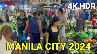 QUIAPO, MANILA CITY TOUR 🇵🇭 4K | The Best Filipino Food Destination in Manila, Philippines