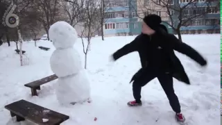Гопник vs Снеговик,смотреть всем,смеялся до слез