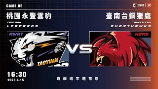 【LIVE】T1 LEAGUE 2022-23 例行賽 G85｜2023.04.15 1630｜桃園永豐雲豹vs. 臺南台鋼獵鷹