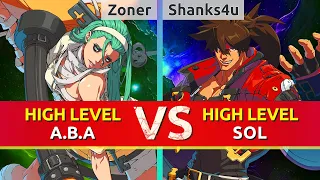 GGST ▰ Zoner | Kshuewhatdamoo (A.B.A) vs Shanks4u (Sol). High Level Gameplay