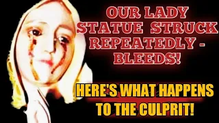 STATUE OF OUR LADY BLEEDS AFTER BEING STRUCK REPEATEDLY! HERE IS WHAT HAPPENS TO THE BLASPHEMER!