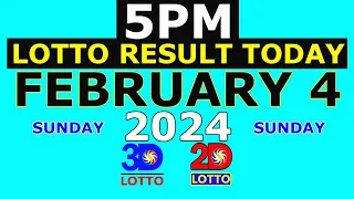 5pm Lotto Result Today February 4 2024 (Sunday)