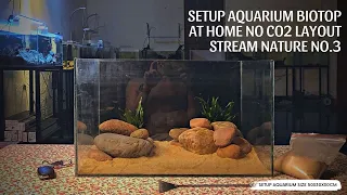 Setup Layout Biotop Đá Cuội Không Phân Nền, Không CO2 | KIT Setup Aquarium Stream Nature NO.4