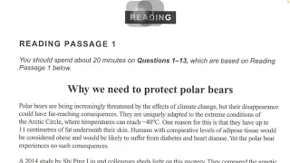 Cambridge 16 Reading Test(1)||Why we need to protect polar bears||Banglay IELTS||Rashid Xewel||