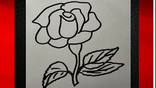 How To Draw a Rose Flower 🌹🌹||Easy to draw a Rose|Rose Flower drawing step by step #rose #rkgdraw