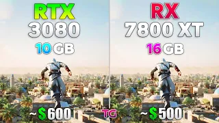 RX 7800 XT vs RTX 3080 - Test in 10 Games l Ray Tracing