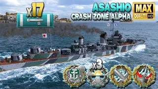 Destroyer Asashio: MVP on map Crash Zone Alpha - World of Warships